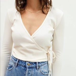 Lisa Says Gah Lucille Wrap Top - Ivory